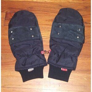 Kombi Snowboarding Gloves Womens Sz M Gore-Tex Black Skiing Mittens suede FLAW
